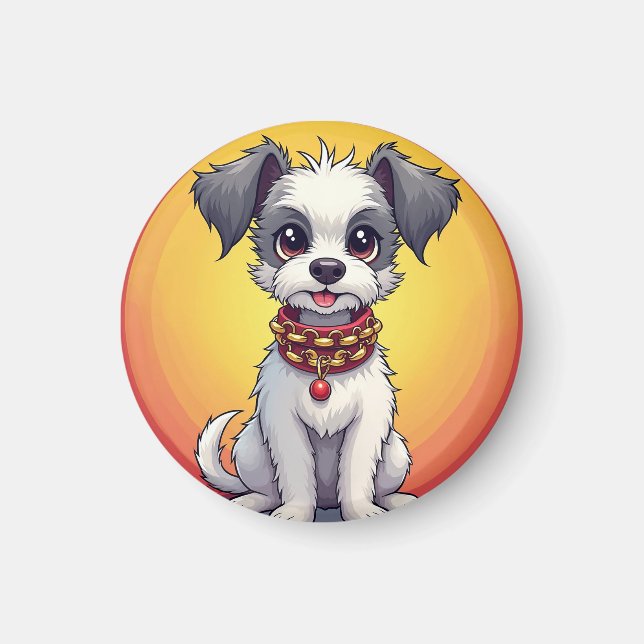 Niedlich animierter Hund mit Collar Magnet (Vorne)