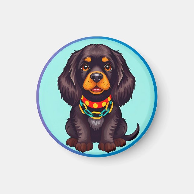 Niedlich animierter Hund mit Collar Magnet (Vorne)
