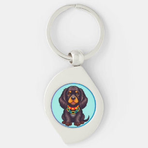 Niedlich animierter Hund mit Collar Schlüsselanhänger