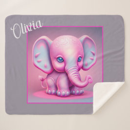 Niedlich animiertes Baby Elephant Sherpa Blanket Sherpadecke