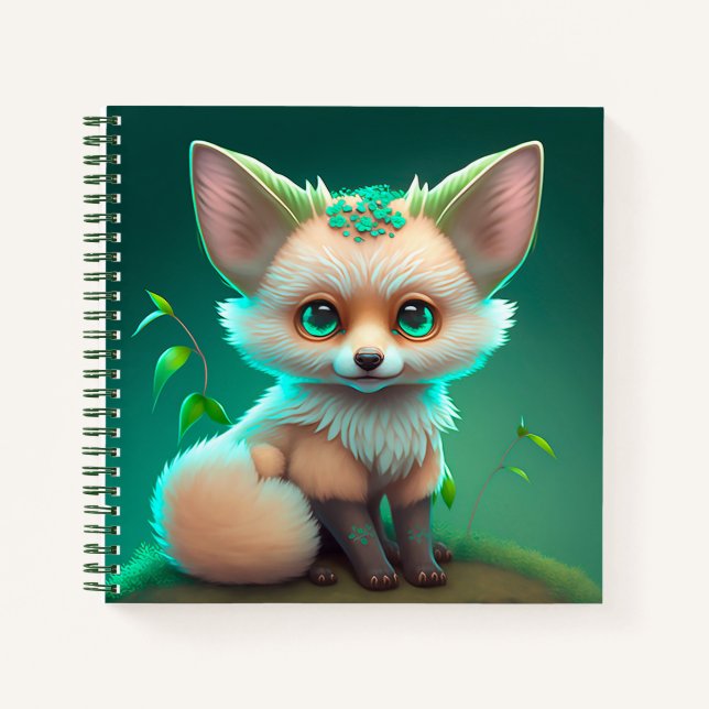 Niedlich animiertes Baby Fox-Notebook Notizbuch (Vorderseite)