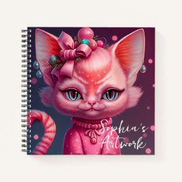 Niedlich animiertes Cat Sketchbook-Notebook Notizbuch
