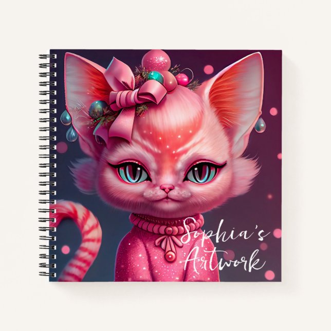 Niedlich animiertes Cat Sketchbook-Notebook Notizbuch (Vorderseite)