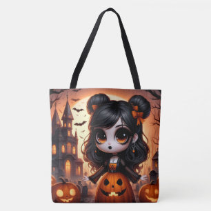 Niedlich animiertes Mädchen, Spuk Haus Tasche