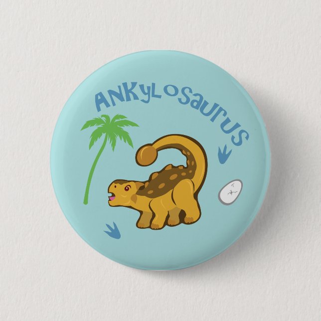 Niedlich Ankylosaurus Button (Vorderseite)