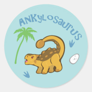 Niedlich Ankylosaurus Runder Aufkleber