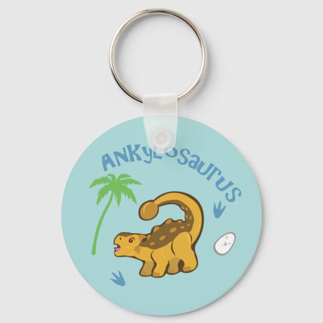 Niedlich Ankylosaurus Schlüsselanhänger (Vorderseite)