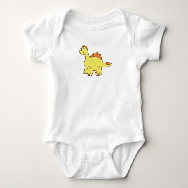 Niedlich anpassbarer Dinosaurier Baby Strampler (Vorderseite)