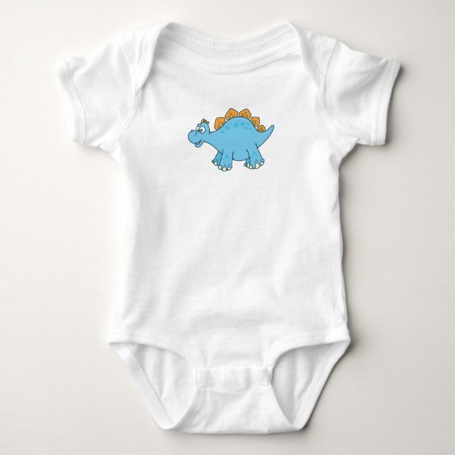 Niedlich anpassbarer Dinosaurier Baby Strampler (Vorderseite)