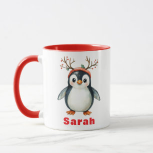 Niedlich Antlers Pinguin Holiday Kaffee Tasse