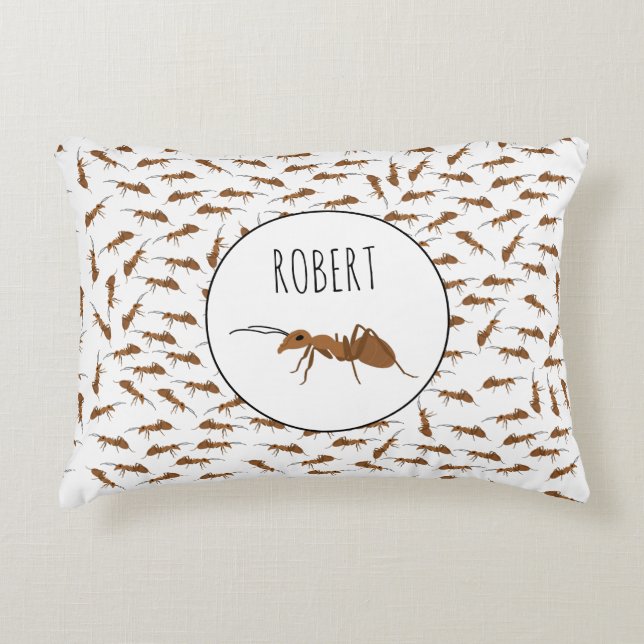 Niedlich Ants Pattern Individuelle Name Kinder Dekokissen (Vorderseite)