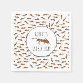 Niedlich Ants Pattern Individuelle Name Kindergebu Serviette