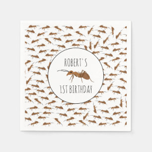 Niedlich Ants Pattern Individuelle Name Kindergebu Serviette