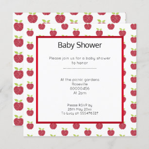 NIEDLICH APPLE DESIGN BABYSHOWER EINLADUNG