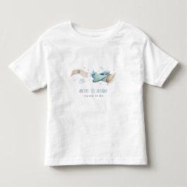 Niedlich Aqua Green Blue Kids Flugzeug Wolken Gebu Kleinkind T-shirt