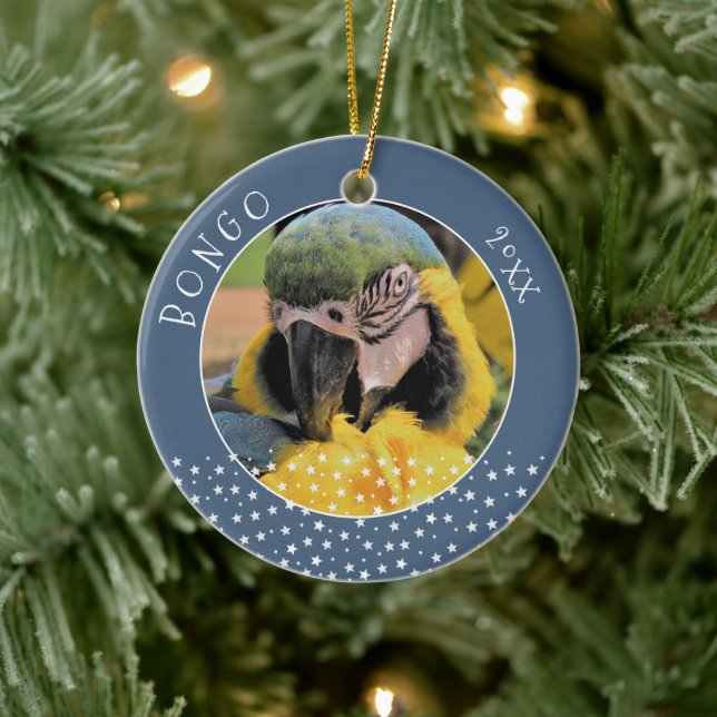 Niedlich Ara Pet Parrot Foto Star Weihnachten Keramik Ornament (Baum)