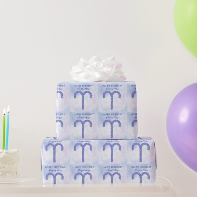 Niedlich Aries signieren individuelle Lila Astrolo Geschenkpapier (Partygeschenke)