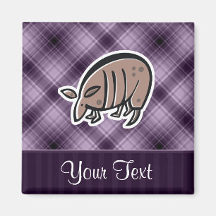 Niedlich Armadillo; Lila Magnet
