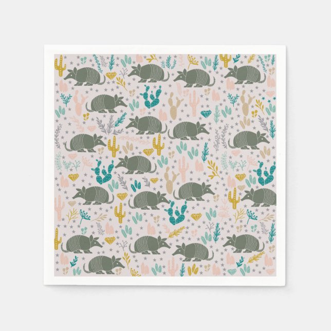 Niedlich Armadillo Paper Napkins Serviette (Vorderseite)