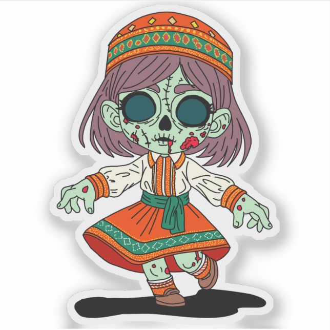 Niedlich Armenisch-Zombie Aufkleber (Vorderseite)