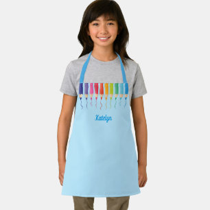 Niedlich Art Class Colorierte Stifte Kinder Person Schürze