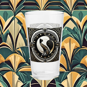 Niedlich Art Deco Katzenliebhaber Glas