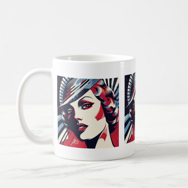 Niedlich Art Deco Lady Kaffeetasse (Links)