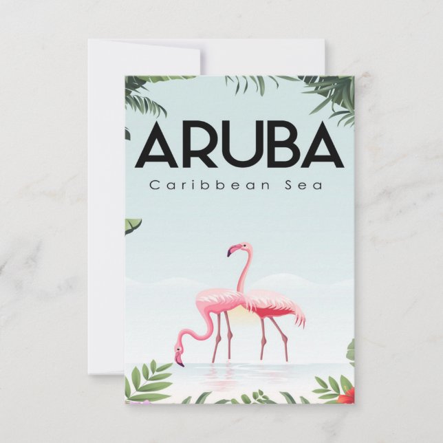niedlich Aruba RSVP Karte (Vorderseite)