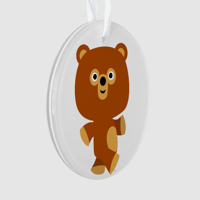 Niedlich Assertive Cartoon Bärenakrylorische Ornam Ornament (Vorderseite)