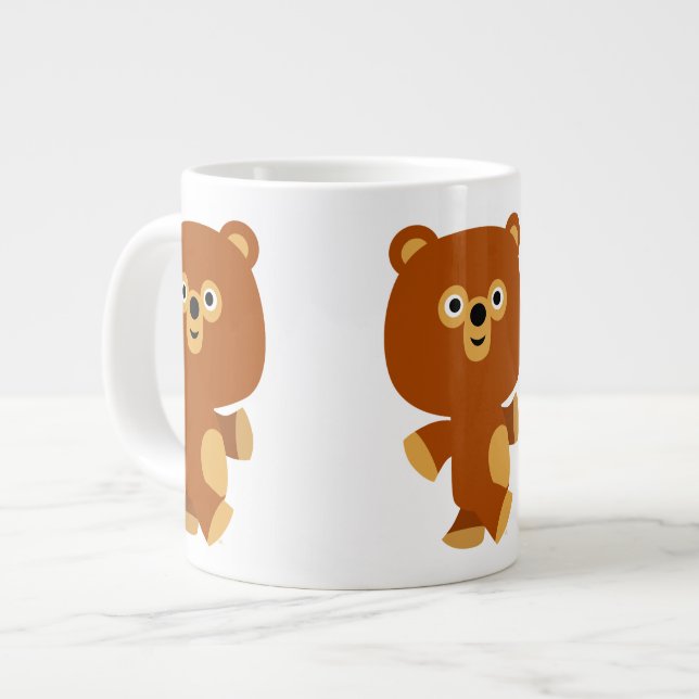 Niedlich Assertive Cartoon Bear Jumbo Tasse (Vorderseite Links)