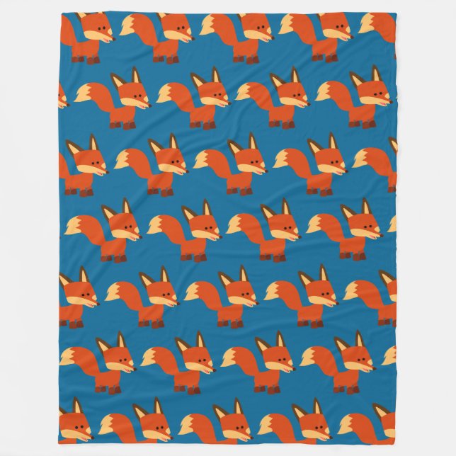Niedlich Astute Cartoon Fox Fleece Leder (Vorderseite)