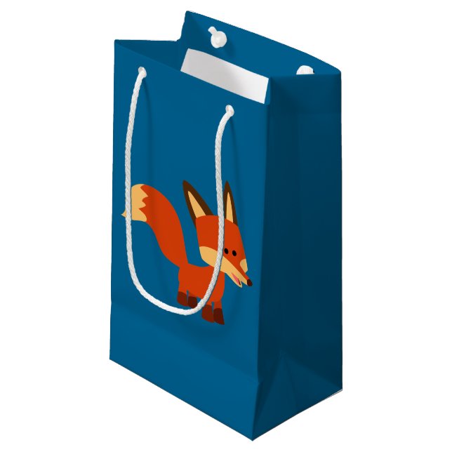 Niedlich Astute Cartoon Fox Geschenktasche Kleine Geschenktüte (Vorderseite Schrägansicht)