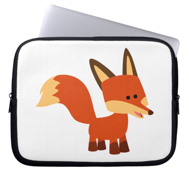 Niedlich Astute Cartoon Fox Laptop Sleeve (Vorderseite)