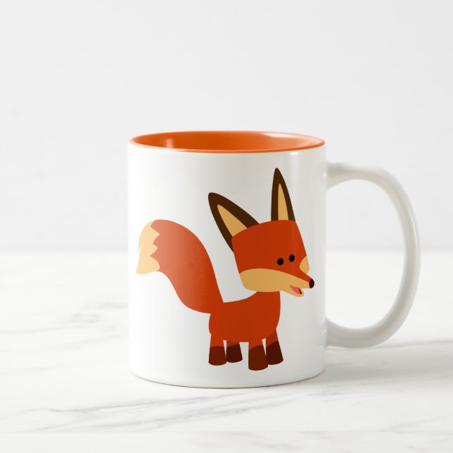 Niedlich Astute Cartoon Fox Tasse (Rechts)