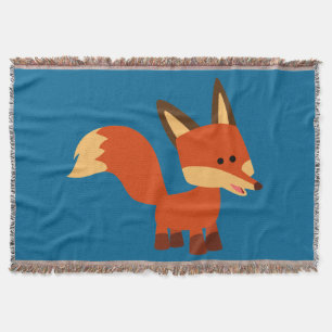 Niedlich Astute Cartoon Fox Throw Blanket Decke