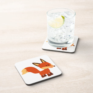 Niedlich Astute Cartoon Fox Untersetzer Set