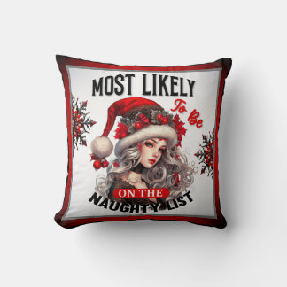 Niedlich auf der Naughty-Liste Weihnachtsweihnacht Kissen