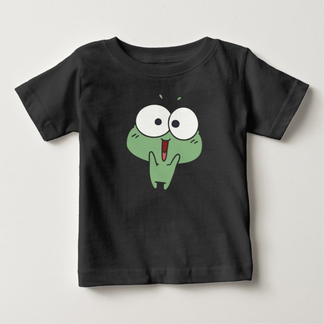 Niedlich aufgeregter Cartoon-Frosch Baby T-shirt (Vorderseite)