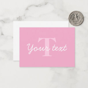Niedlich aussehender kursiver Text Pink Mitteilungskarte