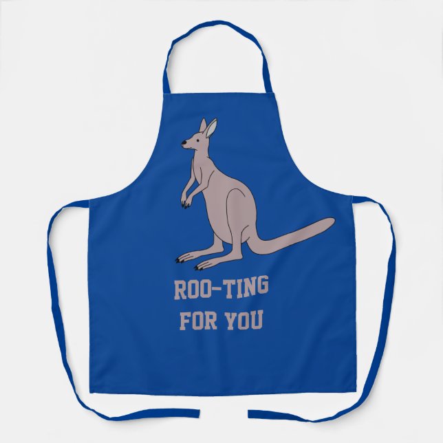 Niedlich Aussie Funny Kangaroo Pun Roo-ting für Si Schürze (Vorderseite)