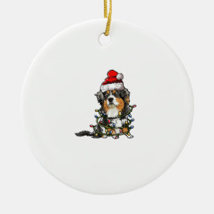 Niedlich Australian Shepherd Santa Christmas Tree Keramik Ornament