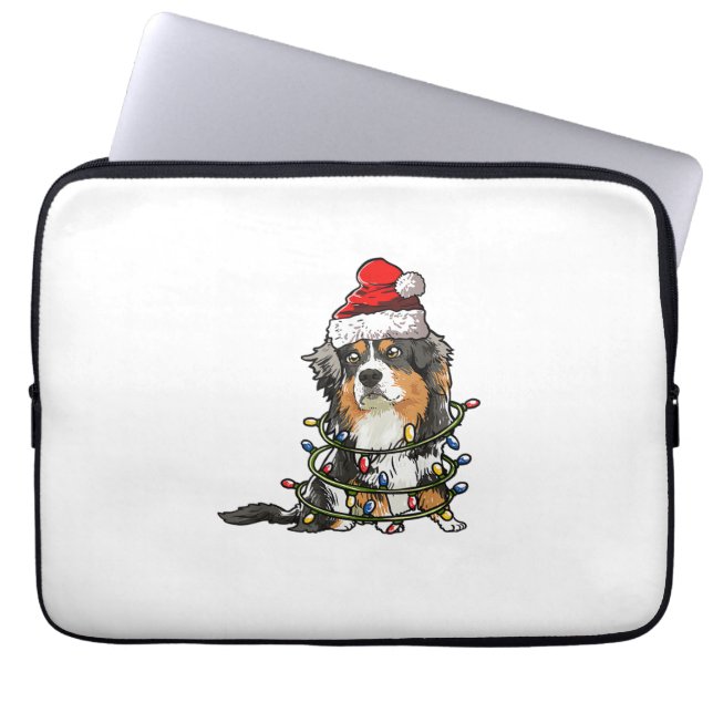 Niedlich Australian Shepherd Santa Christmas Tree  Laptopschutzhülle (Vorderseite)