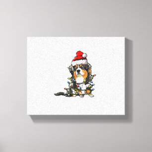 Niedlich Australian Shepherd Santa Christmas Tree Leinwanddruck