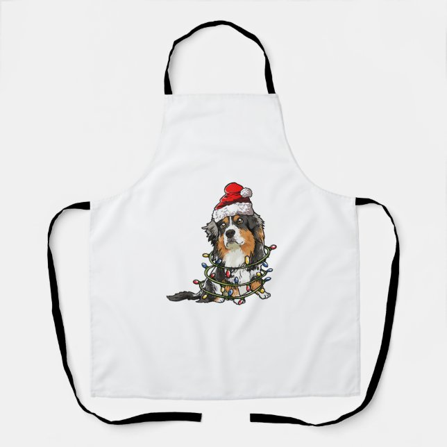 Niedlich Australian Shepherd Santa Christmas Tree  Schürze (Vorderseite)