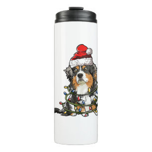 Niedlich Australian Shepherd Santa Christmas Tree  Thermosbecher