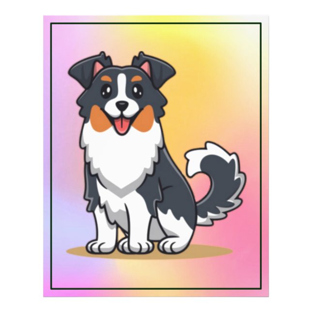 Niedlich Australischer Schäferhund-23145 Fotodruck (Vorne)