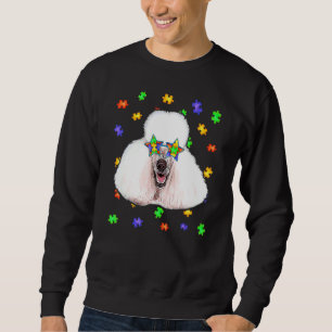 Niedlich Autism Poodle Dog Puzzle Sonnenbrille Hau Sweatshirt