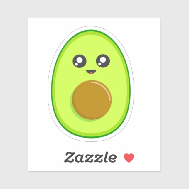 Niedlich Avocado Cartoon - Kawaii Sticker (Blatt)