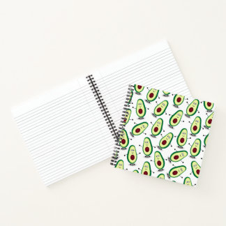 Niedlich Avocado Cartoon Muster Spiral Notebook Notizbuch