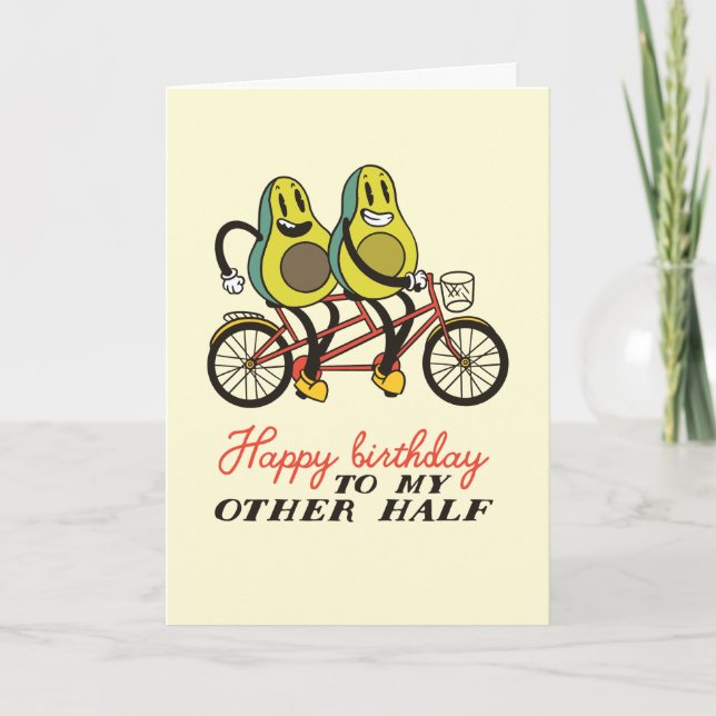 Niedlich Avocado Couple Pub Funny Birthday Karte (Vorderseite)